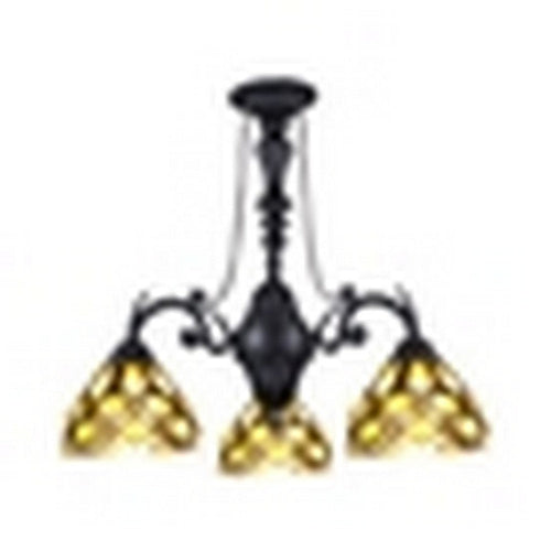 CHLOE Lighting GEORGIA Tiffany-Style Victorian Stained Glass Mini Chandelier 21" Width