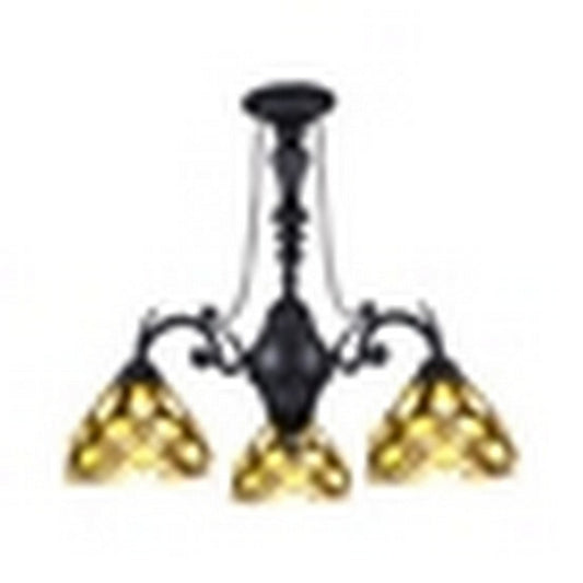 CHLOE Lighting GEORGIA Tiffany-Style Victorian Stained Glass Mini Chandelier 21" Width