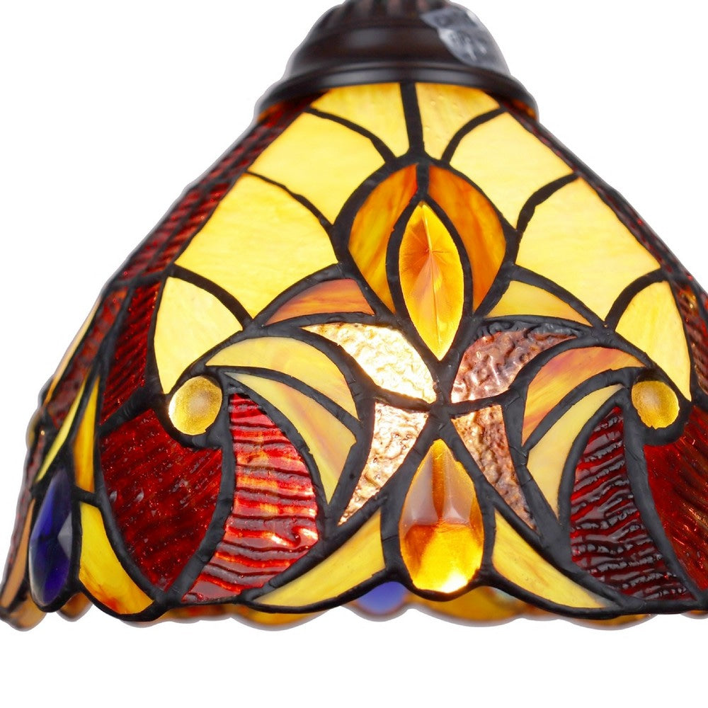 CHLOE Lighting ADIA Victorian Tiffany-Syle Dark Bronze 1 Light Mini Pendant 8’’ Wide CHL-CH38632AV08-DP1