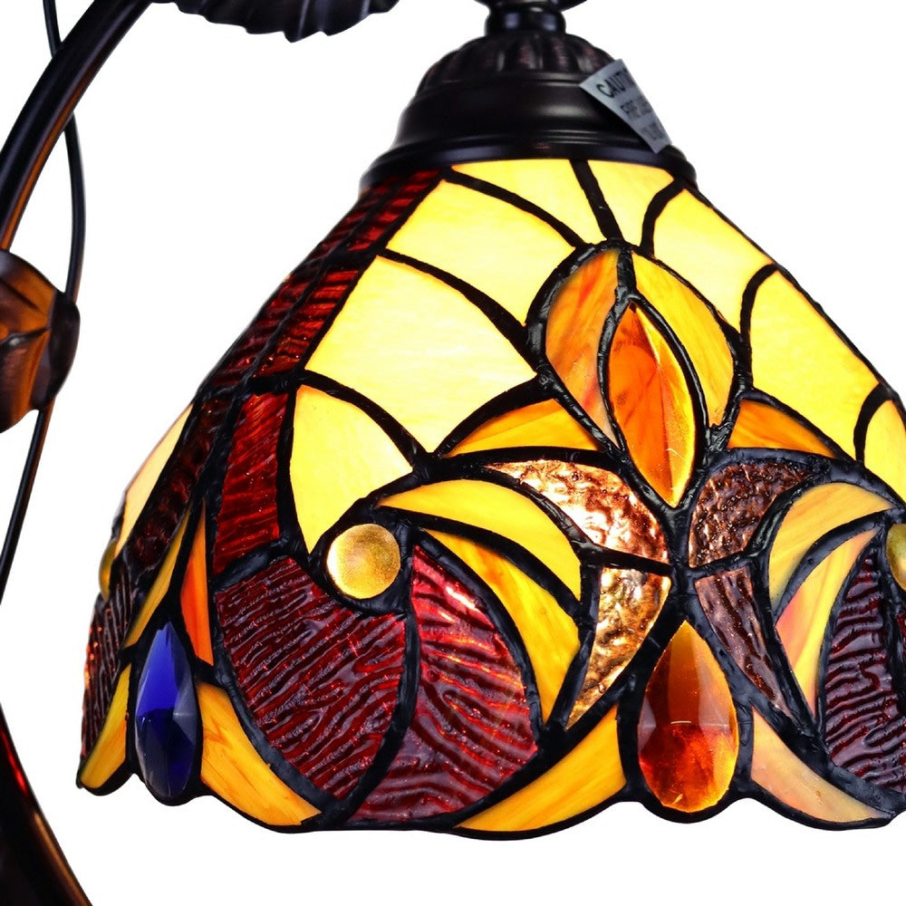 CHLOE Lighting ADIA Victorian Tiffany-Syle Dark Bronze 1 Light Accent Table Lamp 8’’ Wide CHL-CH38632AV08-NT1