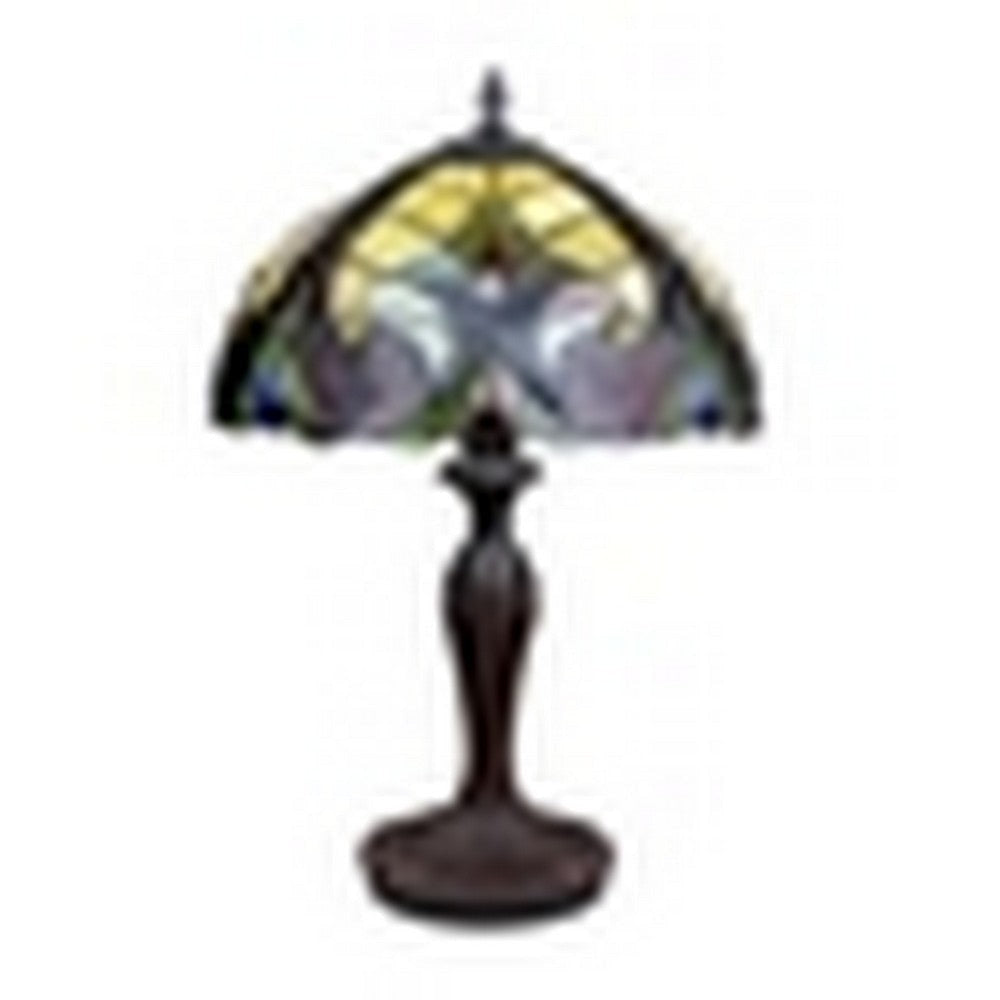 CHLOE Lighting ADIA Tiffany-Style Dark Bronze 1-Light Victorian Accent Table Lamp 12’’ Shade CHL-CH38632AV12-TL1
