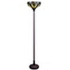 CHLOE Lighting ADIA Tiffany-Style Dark Bronze 1-Light Victorian Torchiere Floor Lamp 14’’ Shade CHL-CH38632AV14-TF1