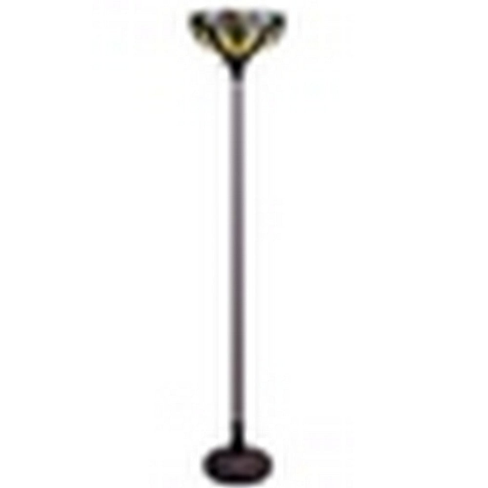 CHLOE Lighting ADIA Tiffany-Style Dark Bronze 1-Light Victorian Torchiere Floor Lamp 14’’ Shade CHL-CH38632AV14-TF1