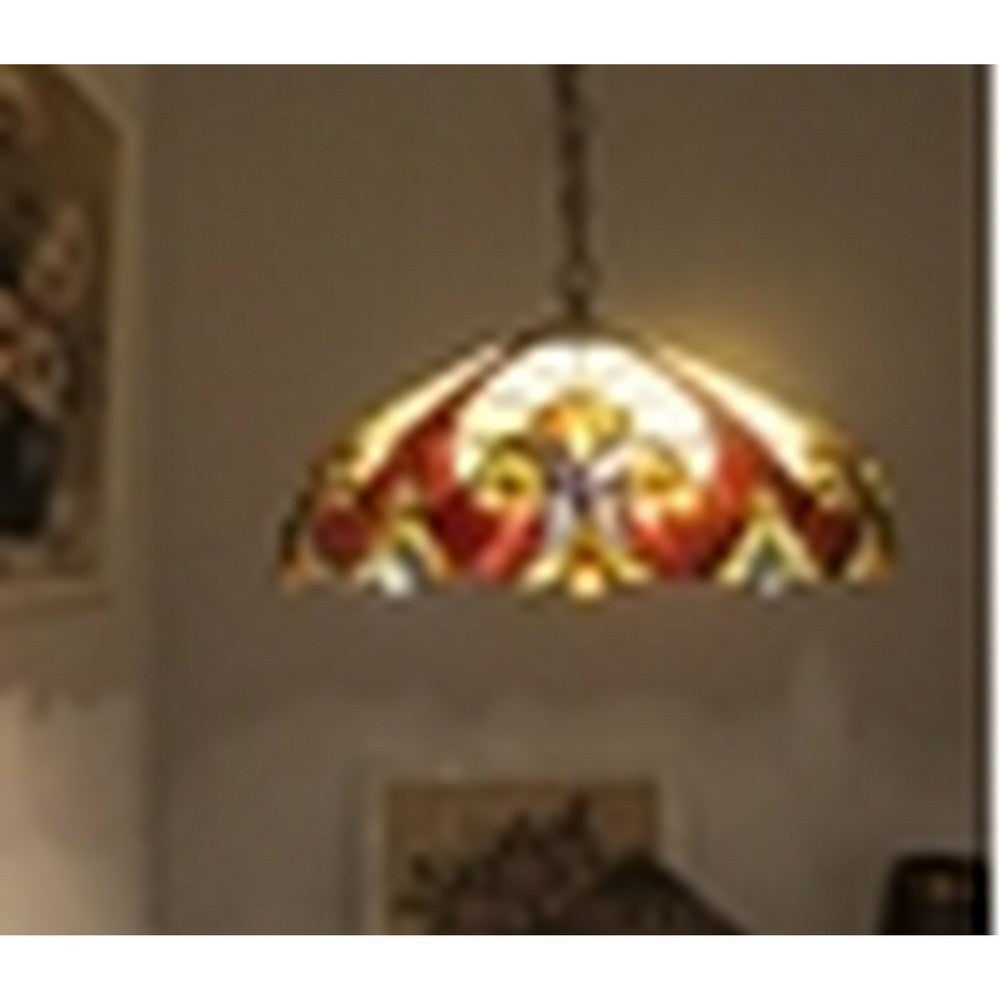 CHLOE Lighting ’ADIA’ Tiffany-style 2 Light Hanging Pendant Fixture 18’’ Shade CHL-CH38632AV18-DP2