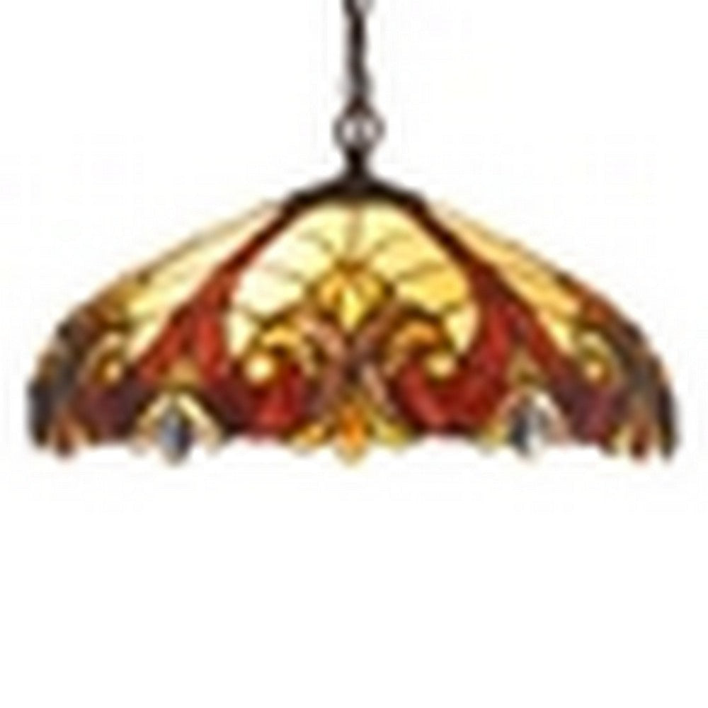 CHLOE Lighting "ADIA" Tiffany-style 2 Light Hanging Pendant Fixture 18" Shade