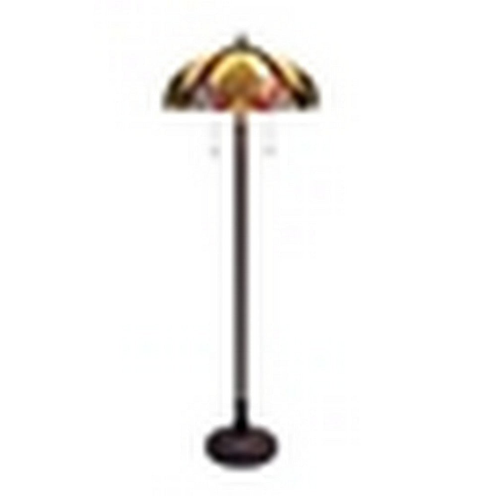 CHLOE Lighting ADIA Tiffany-Style Dark Bronze 2-Light Victorian Floor Lamp 18" Shade