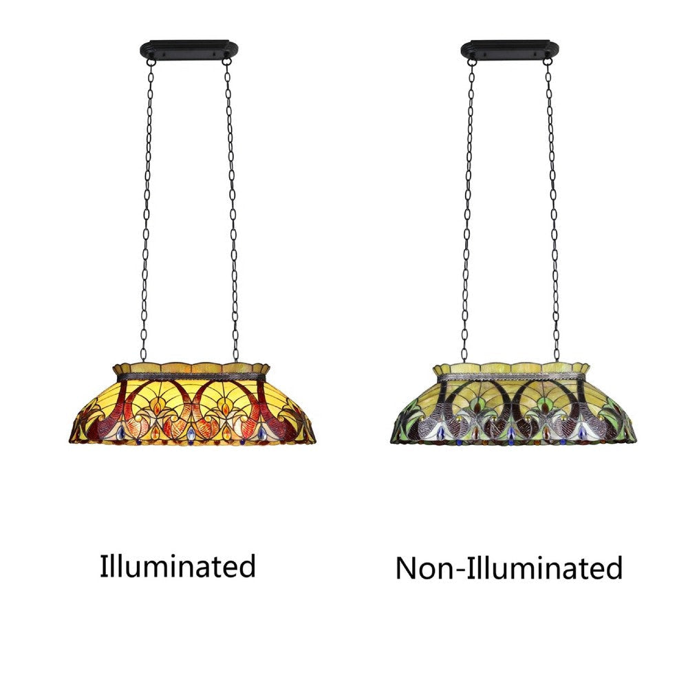CHLOE Lighting ADIA Victorian Tiffany-Style Dark Bronze 3 Light Island Pendant 28’’ Wide CHL-CH38632AV28-IL3