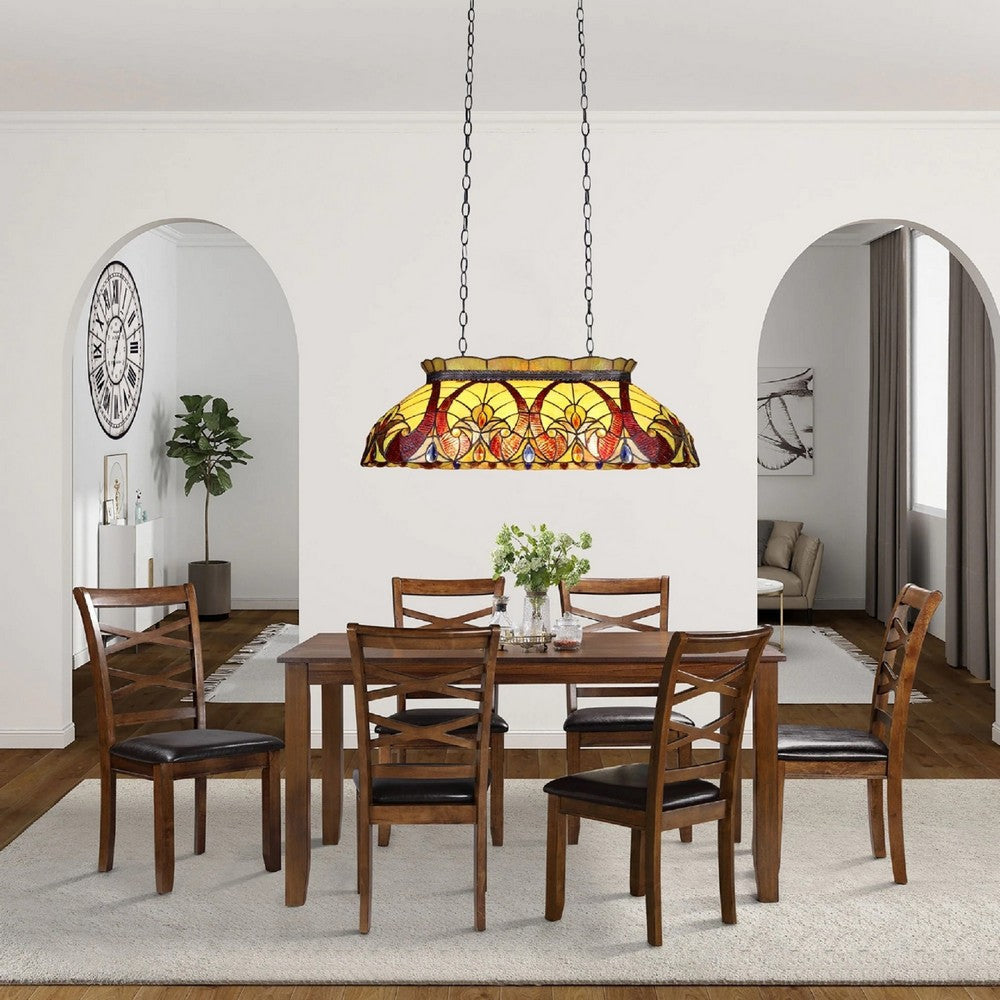 CHLOE Lighting ADIA Victorian Tiffany-Style Dark Bronze 3 Light Island Pendant 28’’ Wide CHL-CH38632AV28-IL3