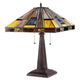 16 Inches 2 Light Tiffany Style Table Lamp with Engraved Base Dark Bronze CHL-CH38868AM16-TL2