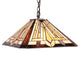DENTON Tiffany-style 2 Light Mission Hanging Pendant Fixture 16" Shade