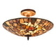 CHLOE Lighting SANDY Mosaic 2 Light Semi-flush Ceiling Fixture 16" Shade