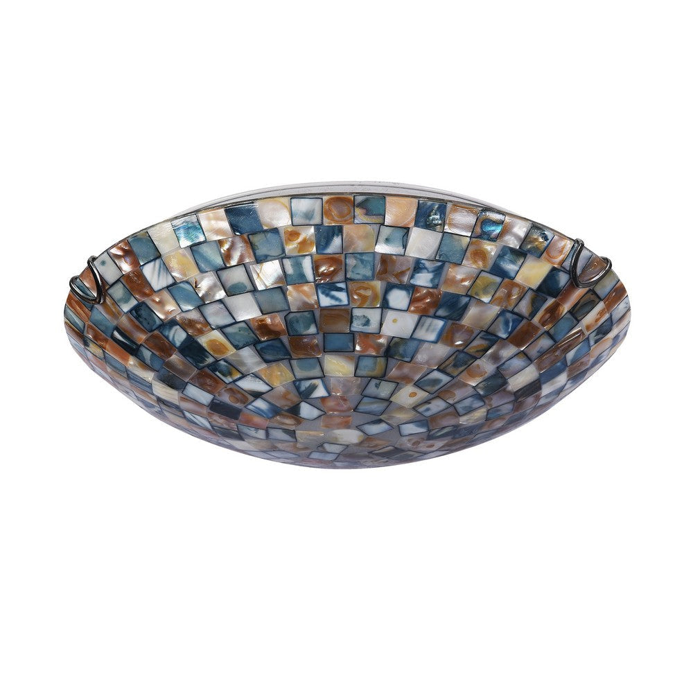 Lighting SHELLEY Mosaic 2 Light Flushmount Ceiling Fixture 12’’ Shade CHL-CH3CD28BC12-CF2