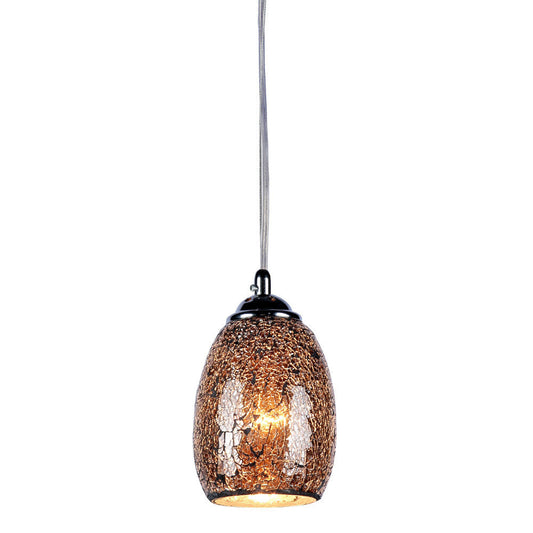 Mini Ceiling Pendant Light with Tempered Glass Shade, Multicolor