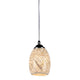 Textured Lines Dome Glass Shade Pendant Light with Hanging Cord Beige CHL-CH3GY16TC05-DP1