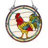Lighting RODNEY Tiffany-glass Rooster Window Panel 24"