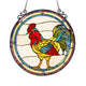 Lighting RODNEY Tiffany-glass Rooster Window Panel 24"