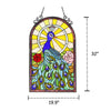 Lighting INDIA Tiffany-glass Peacock Window Panel 24x38 CHL-CH3P009BP32-GPN