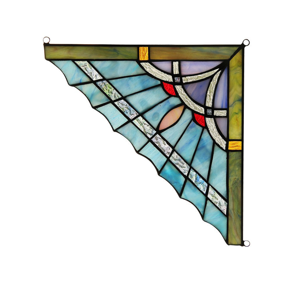 Lighting OBSIDIAN Mission Tiffany-glass Window Panel 10’’ Wide CHL-CH3P105BG10-CGP