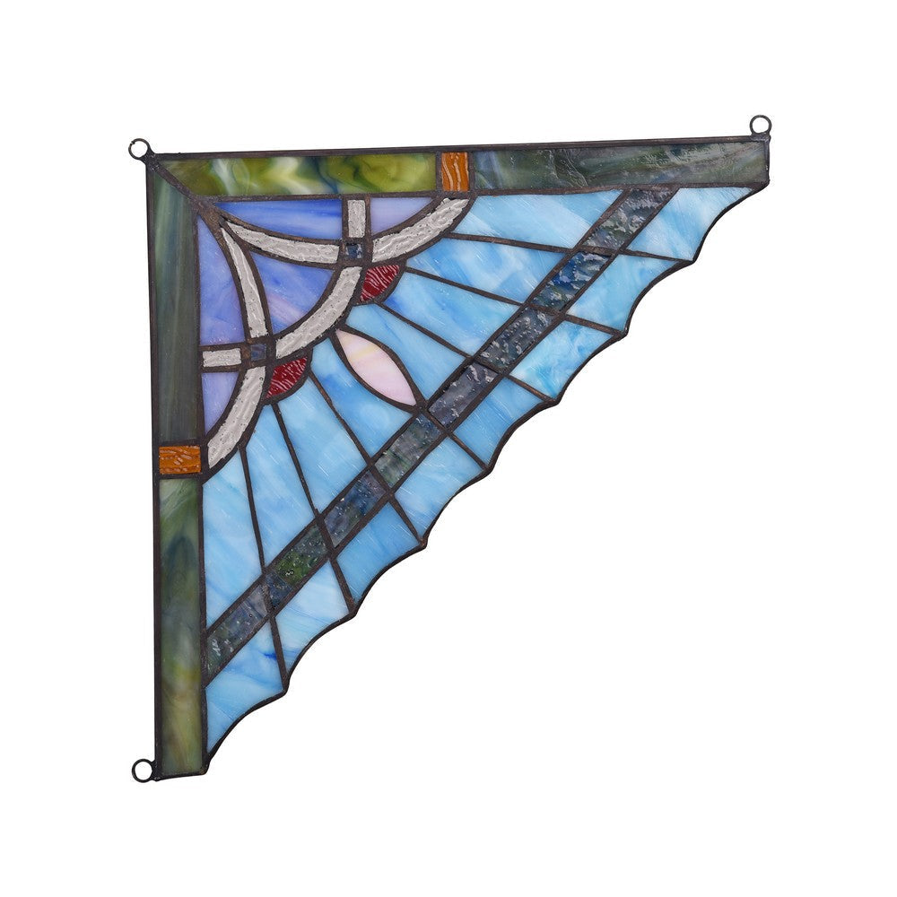 Lighting OBSIDIAN Mission Tiffany-glass Window Panel 10’’ Wide CHL-CH3P105BG10-CGP