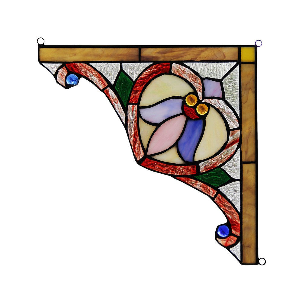Lighting ARISTELLA Victorian Tiffany-glass Window Panel 10’’ Wide CHL-CH3P108RV10-CGP