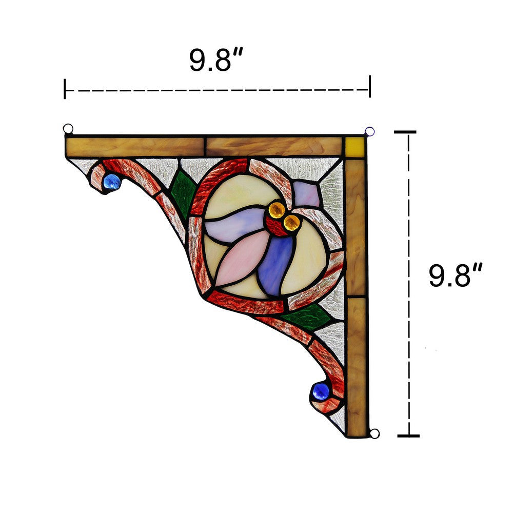 Lighting ARISTELLA Victorian Tiffany-glass Window Panel 10’’ Wide CHL-CH3P108RV10-CGP