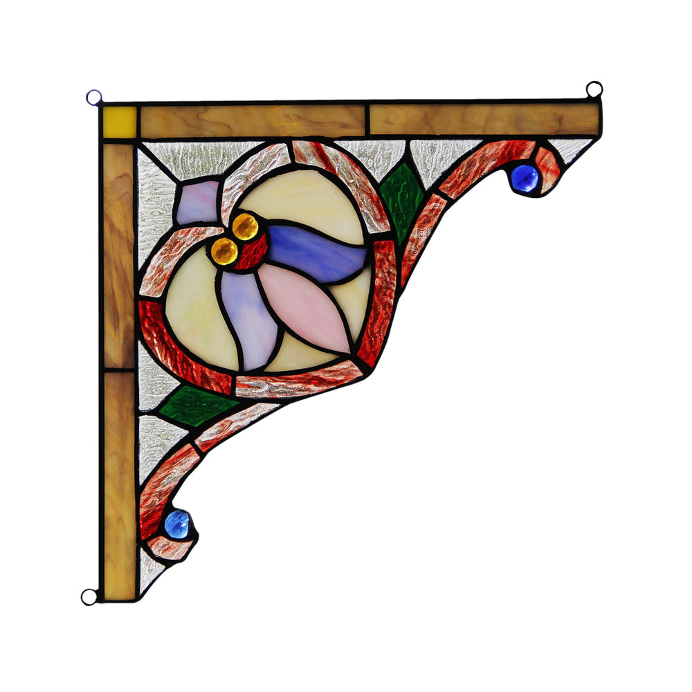 Lighting ARISTELLA Victorian Tiffany-glass Window Panel 10" Wide
