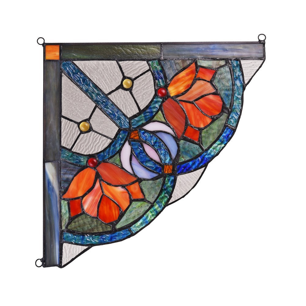 Lighting ROSEHEART Victorian Tiffany-glass Window Panel 10’’ Wide CHL-CH3P110RF10-CGP
