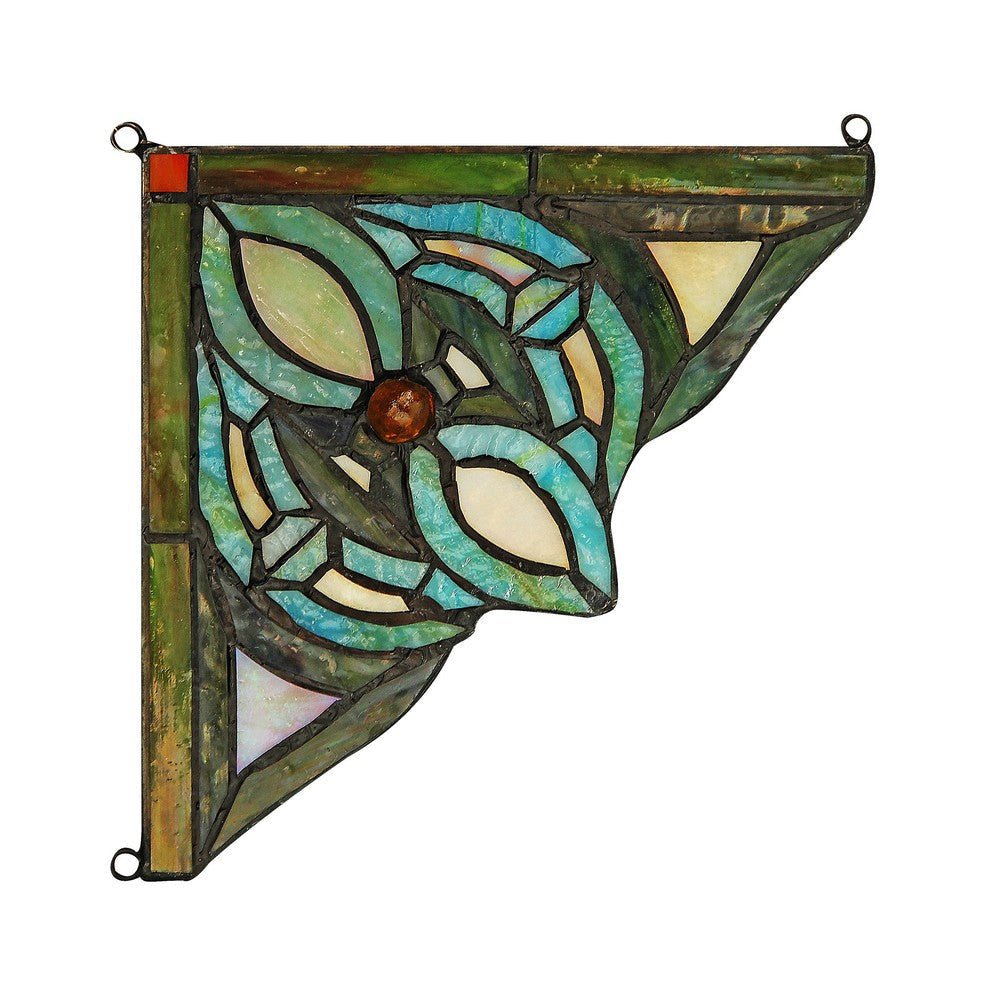 Lighting KYLEN Victorian Tiffany-glass Window Panel 8’’ Wide CHL-CH3P111GV08-CGP