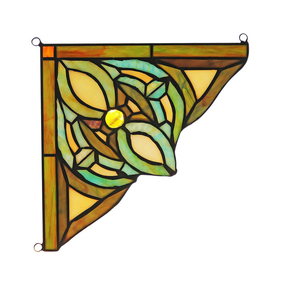 Lighting KYLEN Victorian Tiffany-glass Window Panel 8" Wide