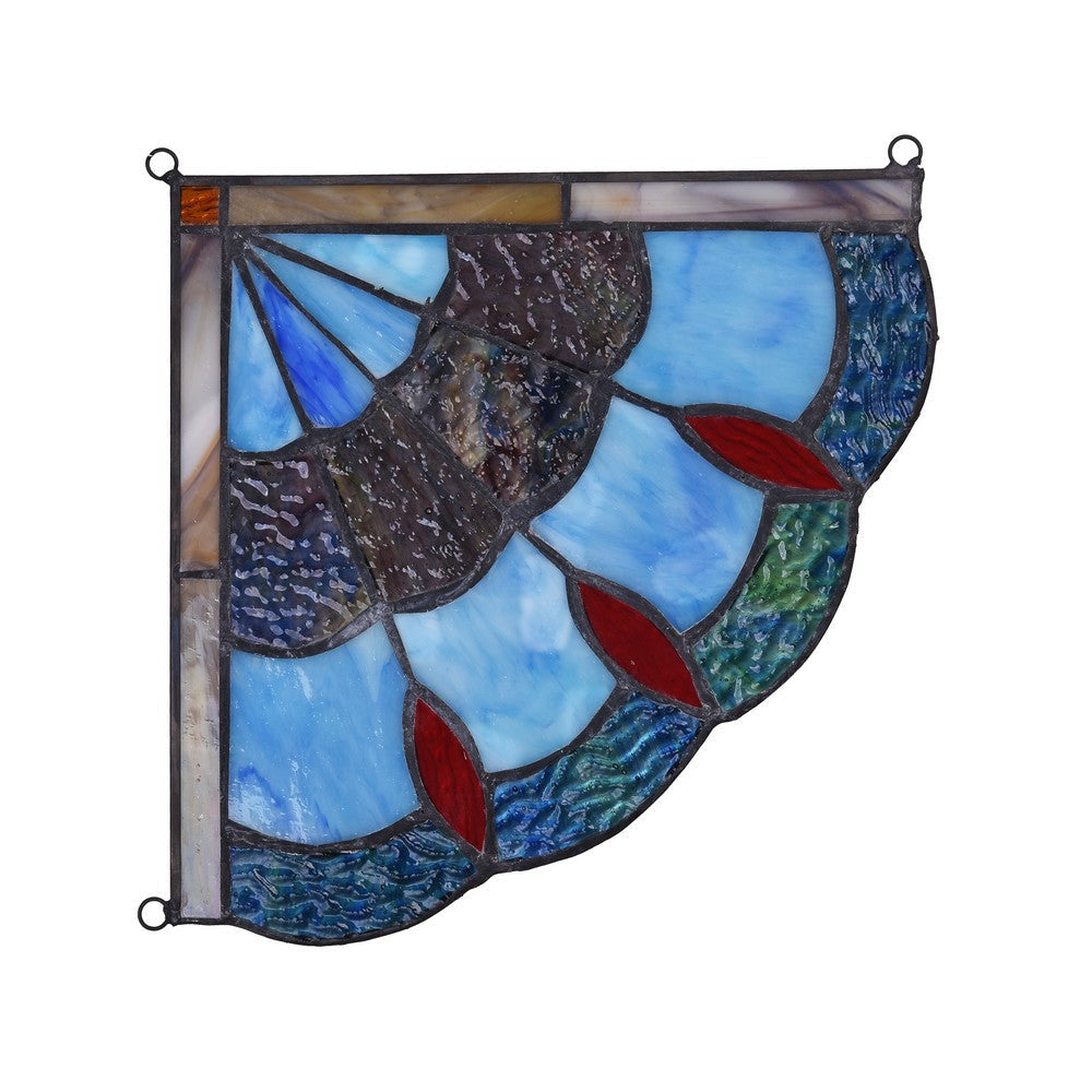 Lighting MEI Victorian Tiffany-glass Window Panel 8’’ Wide CHL-CH3P112BG08-CGP