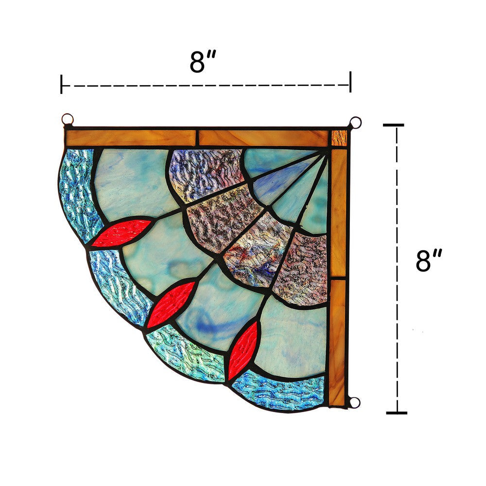 Lighting MEI Victorian Tiffany-glass Window Panel 8’’ Wide CHL-CH3P112BG08-CGP