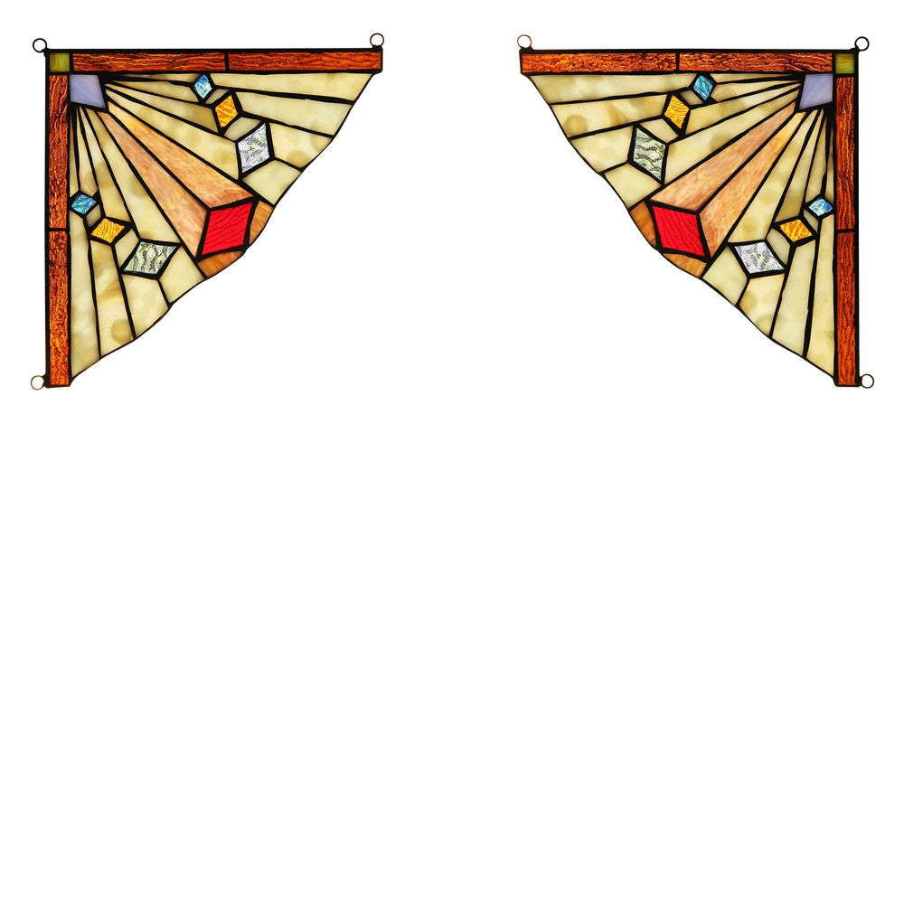 Lighting ORCHID Mission Tiffany-glass Window Panel 8’’ Wide CHL-CH3P113AG08-CGP