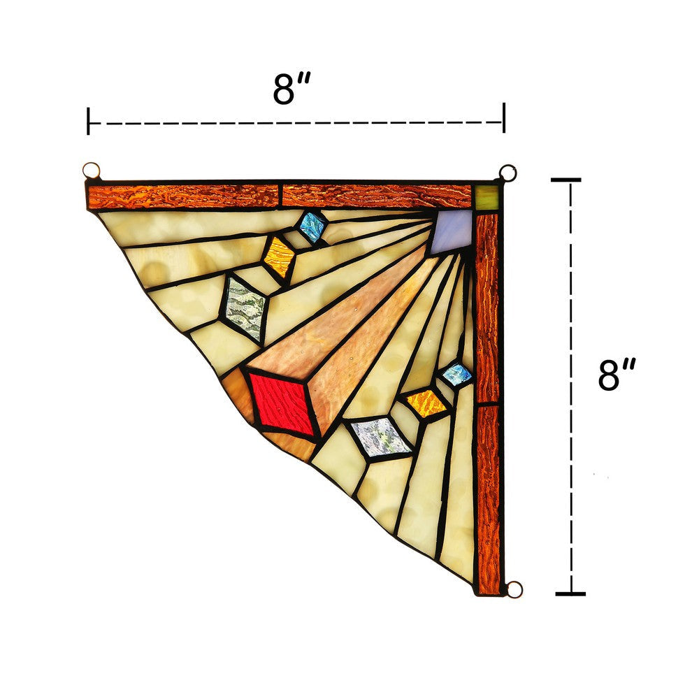 Lighting ORCHID Mission Tiffany-glass Window Panel 8’’ Wide CHL-CH3P113AG08-CGP