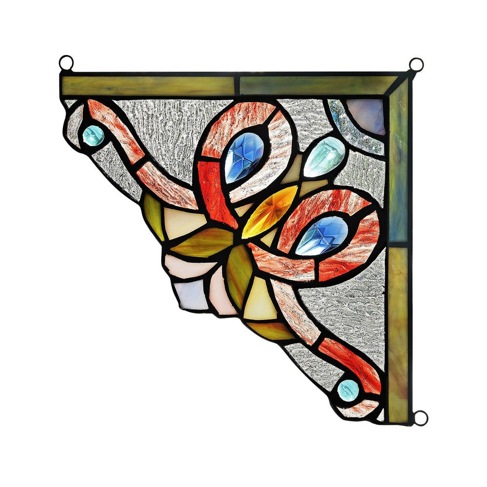 Lighting VICTORIE Victorian Tiffany-glass Window Panel 8’’ Wide CHL-CH3P114RV08-CGP