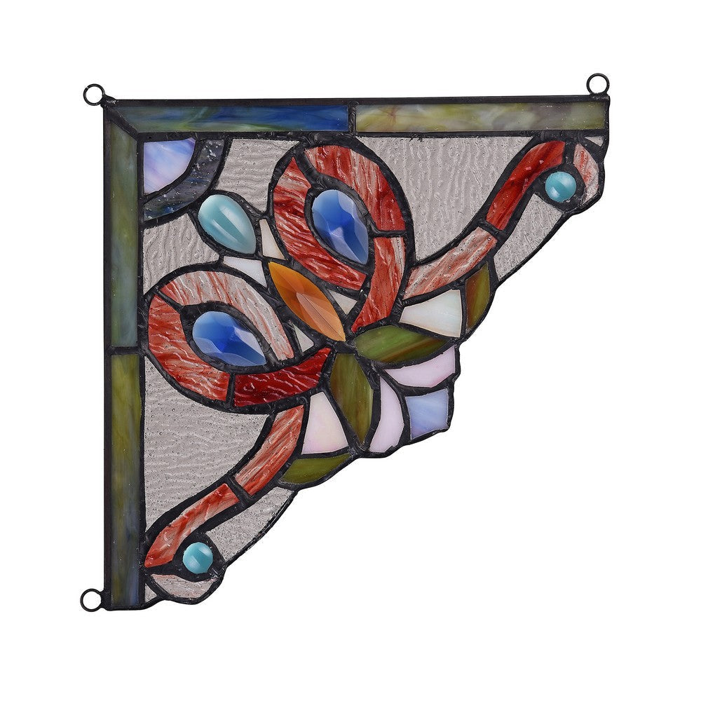 Lighting VICTORIE Victorian Tiffany-glass Window Panel 8’’ Wide CHL-CH3P114RV08-CGP