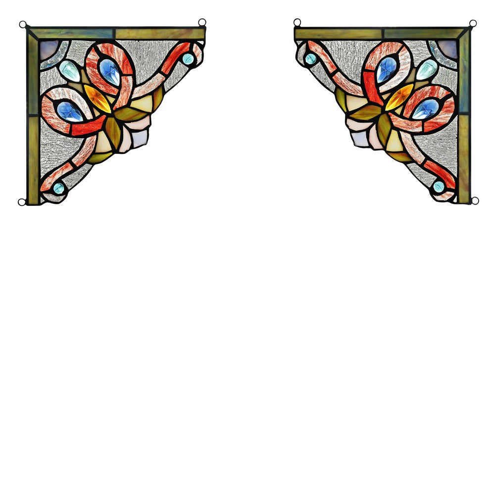 Lighting VICTORIE Victorian Tiffany-glass Window Panel 8’’ Wide CHL-CH3P114RV08-CGP