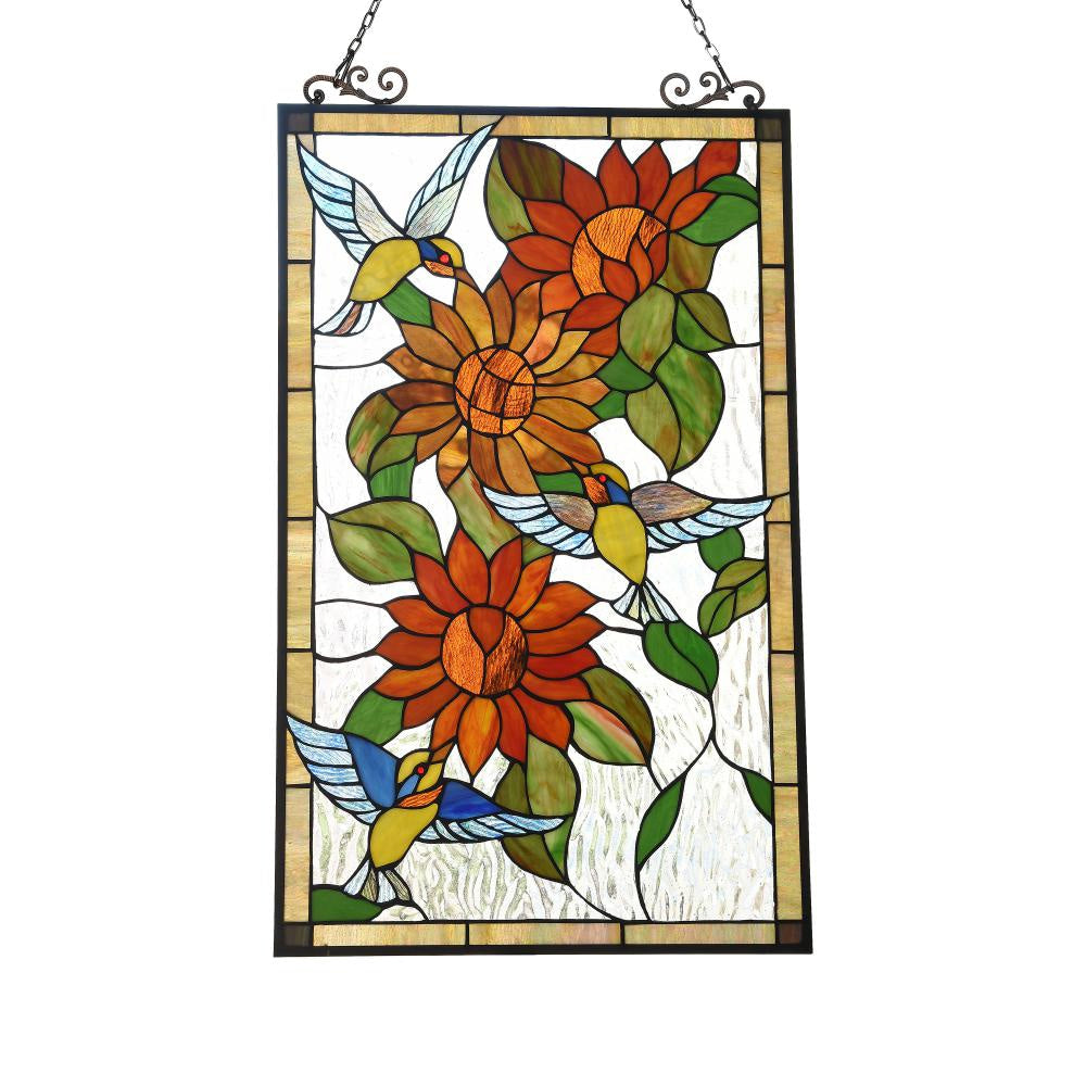 Lighting SUNFLOWER Tiffany-style Animal Design Window Panel 20" x 33"