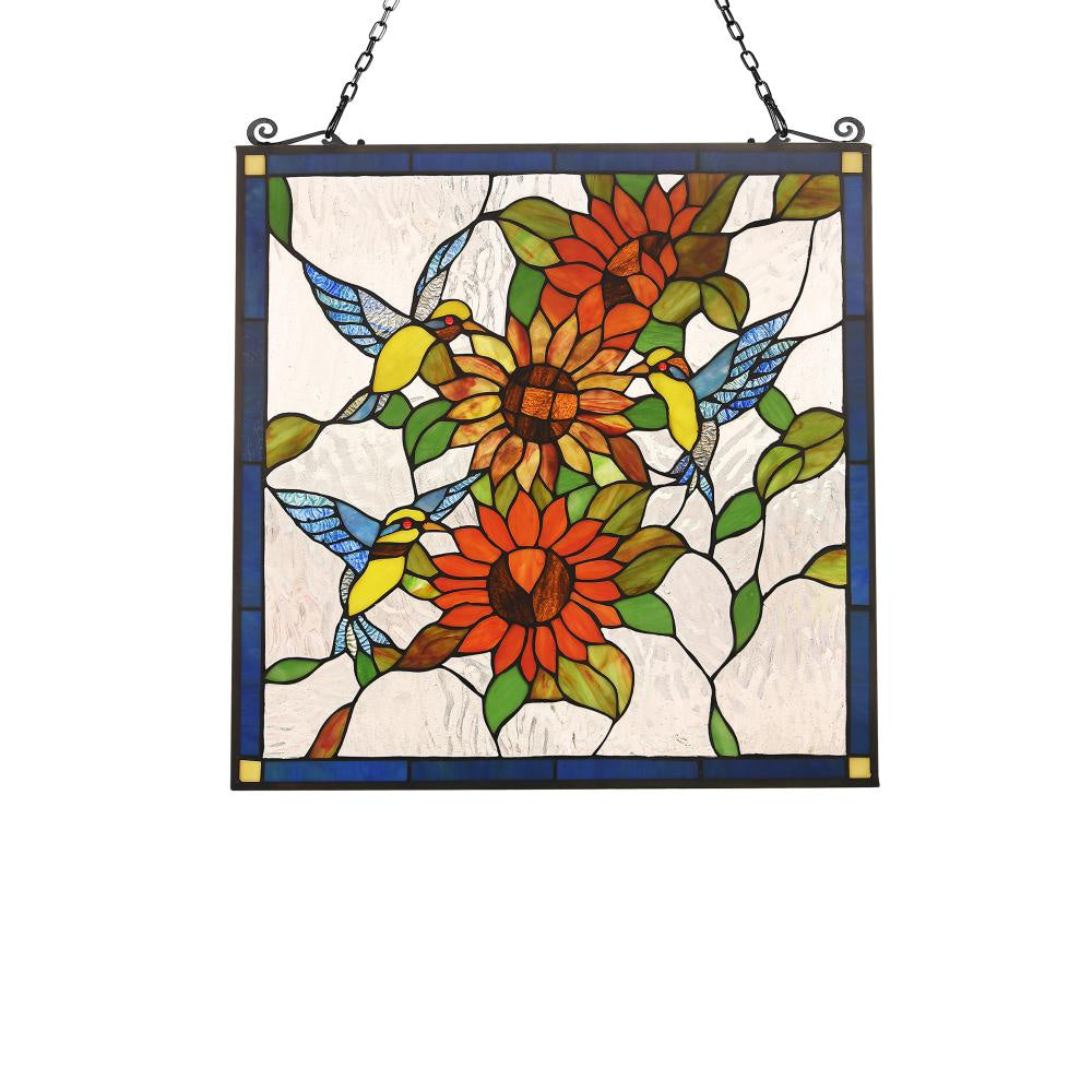 Lighting COSTA Animal Tiffany-glass Window Panel 24" Wide