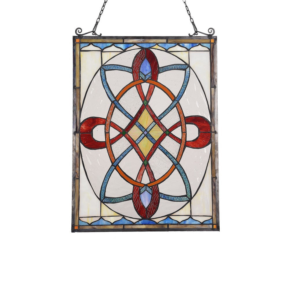 Lighting KATHERINE Victorian Tiffany-glass Window Panel 24’’ Tall CHL-CH3P127RV24-GPN