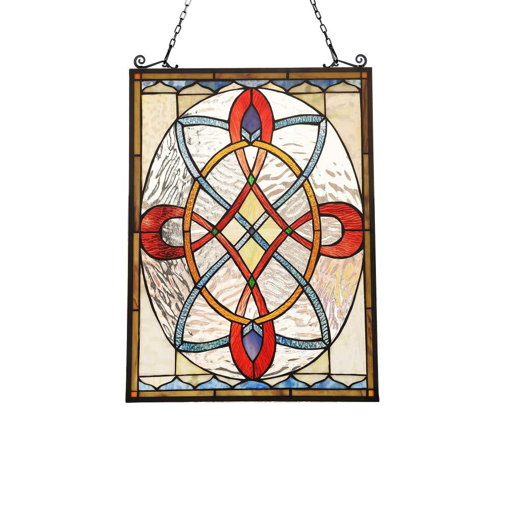 Lighting KATHERINE Victorian Tiffany-glass Window Panel 24" Tall