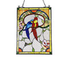 Lighting LOVEBIRDS Animal Tiffany-glass Window Panel 24’’ Tall CHL-CH3P131RA24-GPN