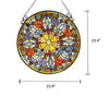 Lighting ANEMONE Floral Tiffany-glass Window Panel 24’’ Wide CHL-CH3P157RF24-GPN