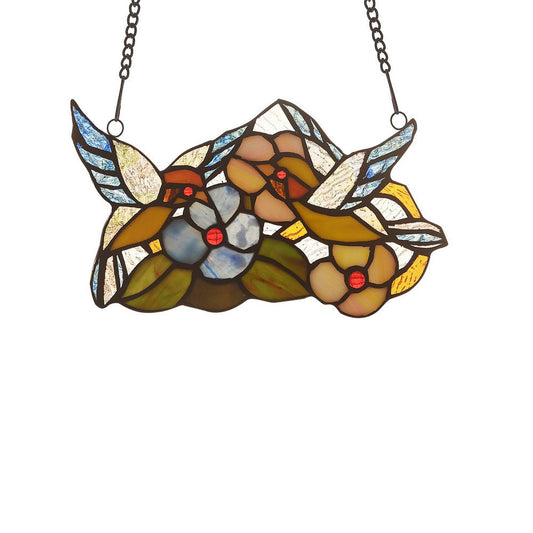 Lighting THRUSH Animal Tiffany-glass Window Panel 10" Wide