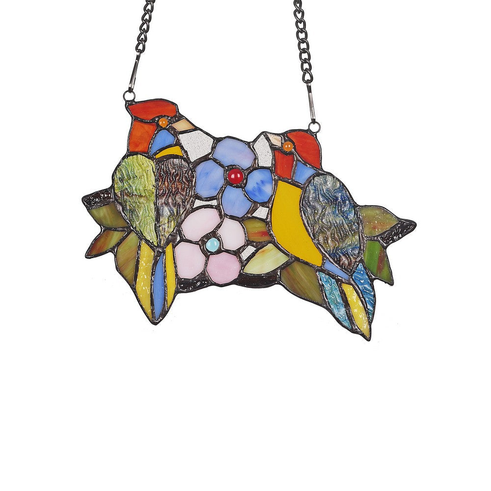 Lighting WREN Animal Tiffany-glass Window Panel 9’’ Wide CHL-CH3P159RA09-GPN