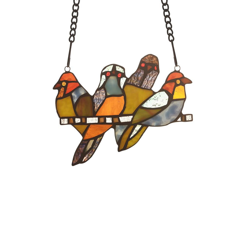 Lighting STARLING Animal Tiffany-glass Window Panel 8" Wide