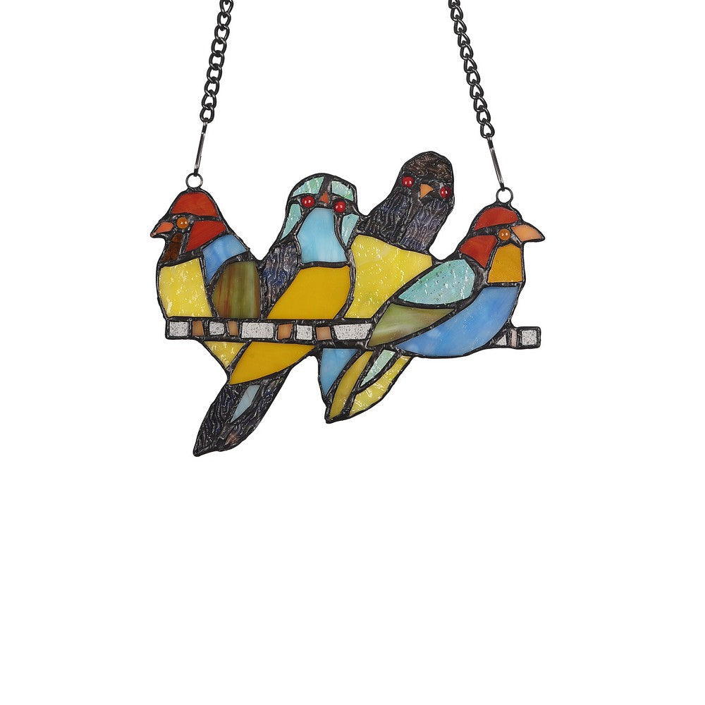 Lighting STARLING Animal Tiffany-glass Window Panel 8’’ Wide CHL-CH3P164YA08-GPN