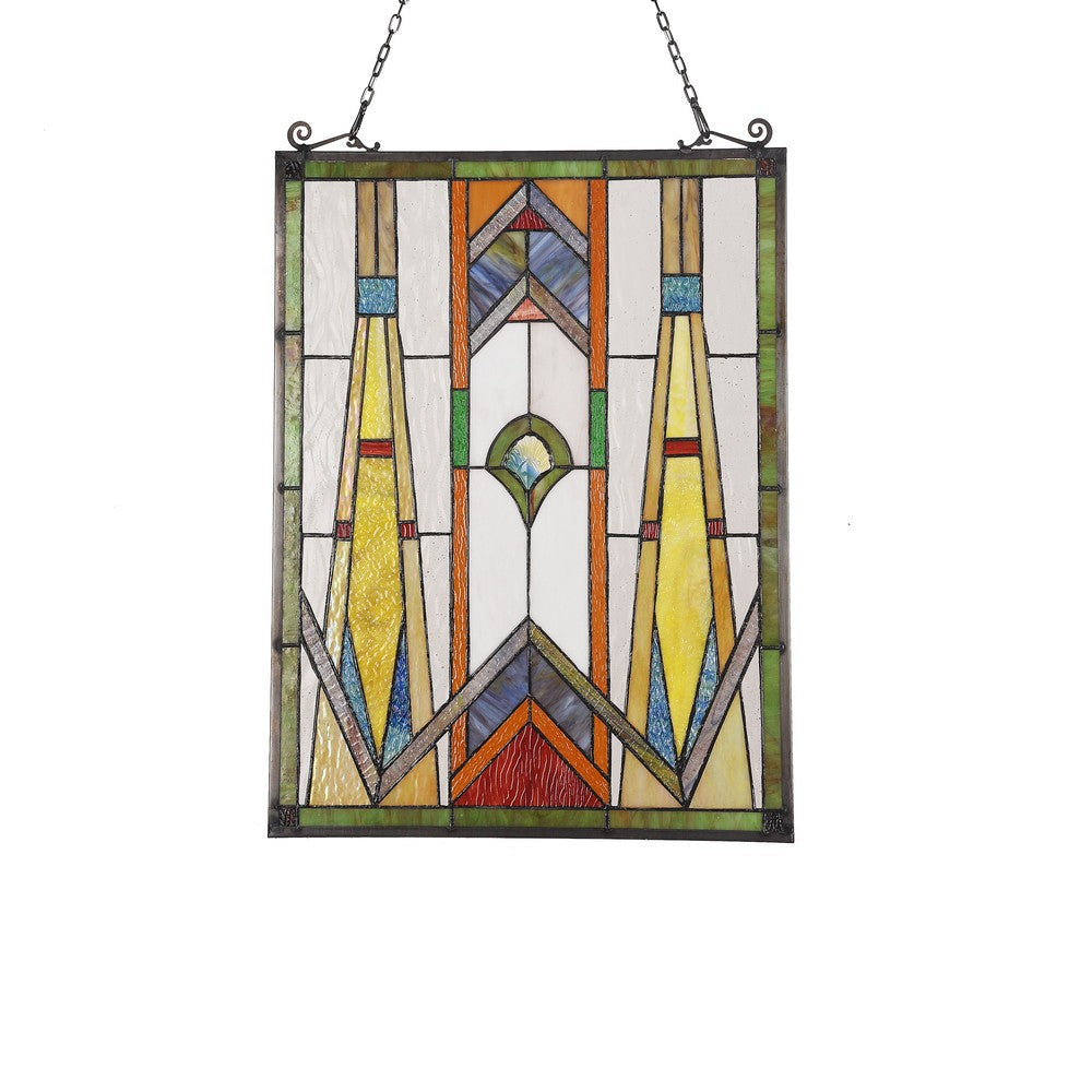 Lighting ROWAN Mission Tiffany-glass Window Panel 24’’ Tall CHL-CH3P166GG24-GPN