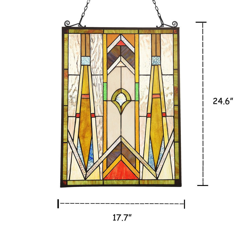 Lighting ROWAN Mission Tiffany-glass Window Panel 24’’ Tall CHL-CH3P166GG24-GPN