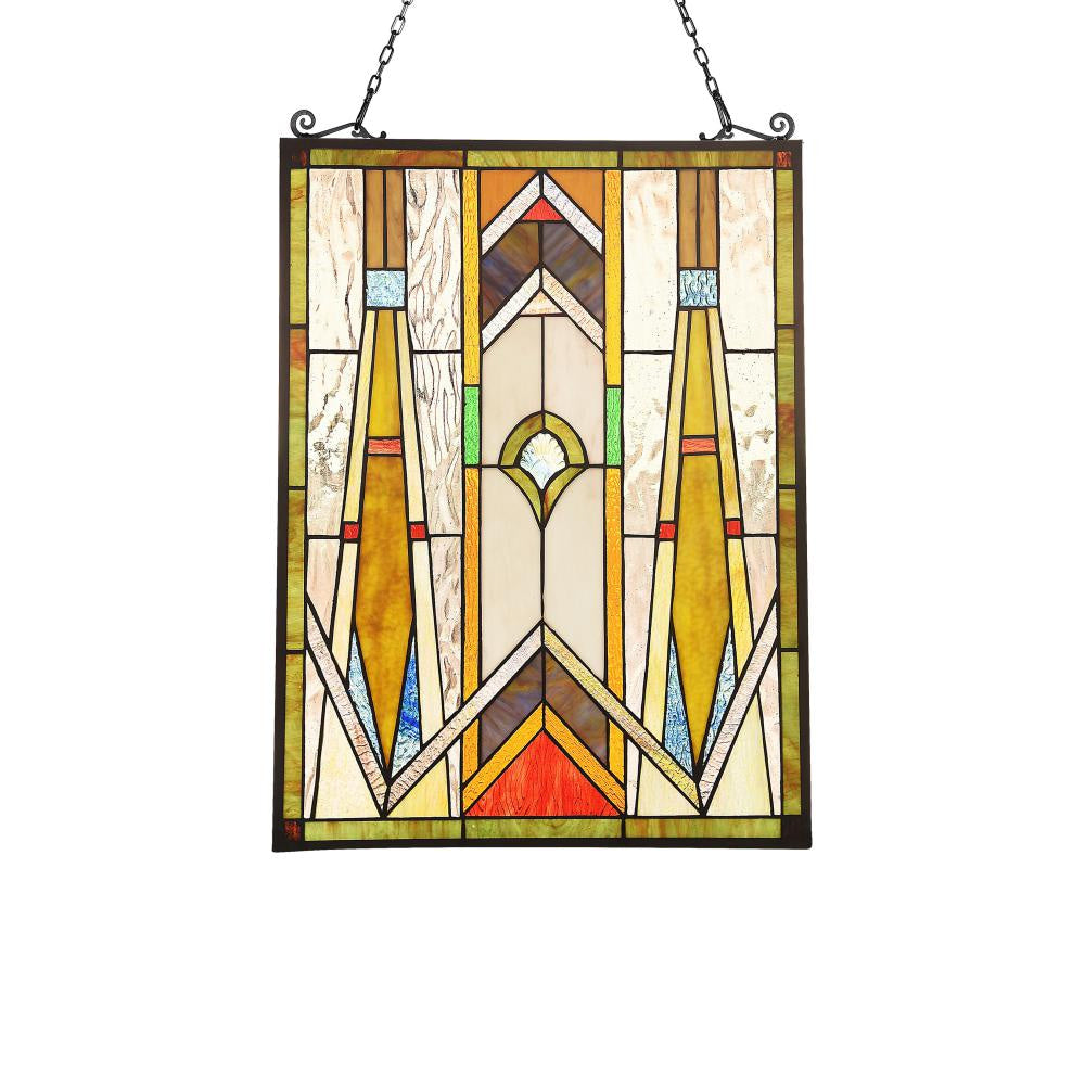 Lighting ROWAN Mission Tiffany-glass Window Panel 24" Tall