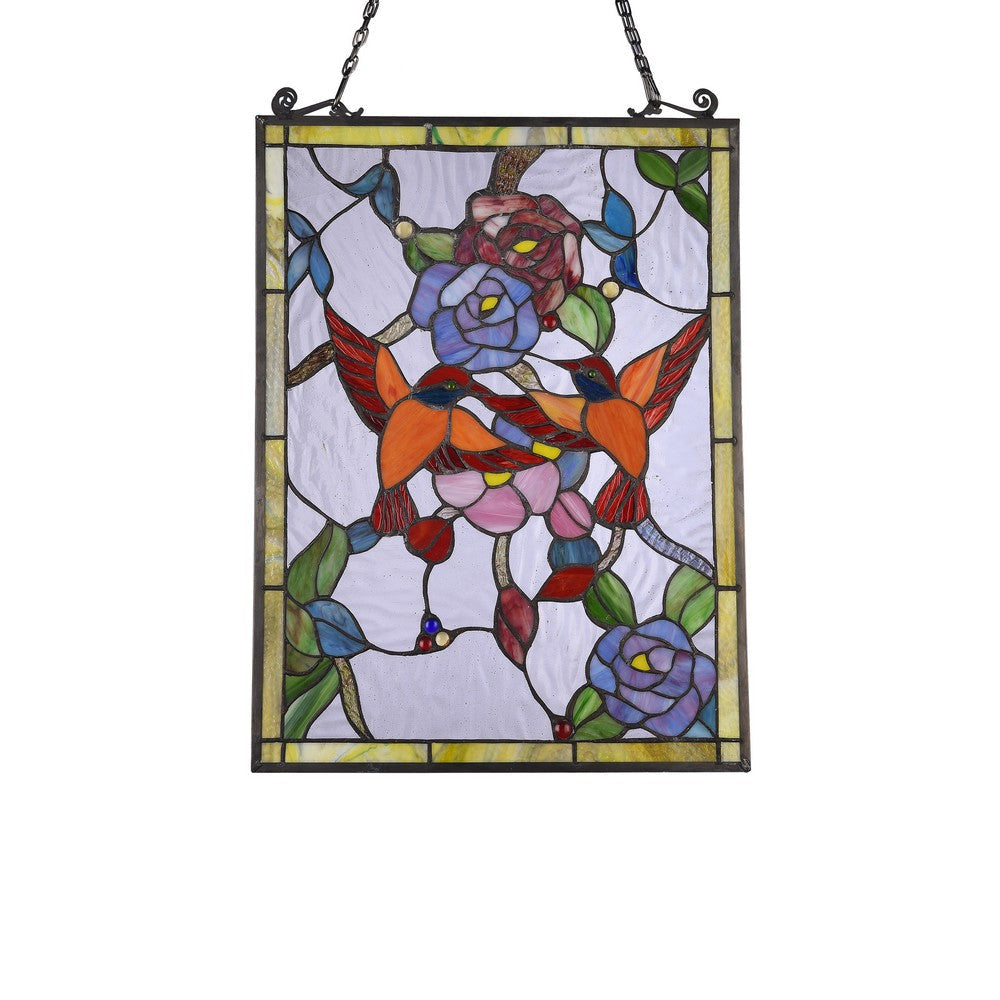 Lighting SERENADE Tiffany-style Animal Design Window Panel 18’’ x 25’’ CHL-CH3P192OF25-GPN